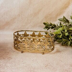 Gold Metal‎ Filigree Soap Caddy